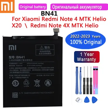4100mAh Нова 100% оригинална батерия BN41 за Xiaomi Redmi Note 4 MTK Helio X20 Redmi Note 4X MTK Helio X20 телефонна батерия + инструменти