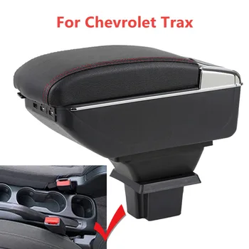Кутия за подлакътници за Chevrolet Holden Trax Tracker 2013 2014 2015 2016 2017 Кутия за съхранение на конзола за автомобилен център USB LED аксесоар