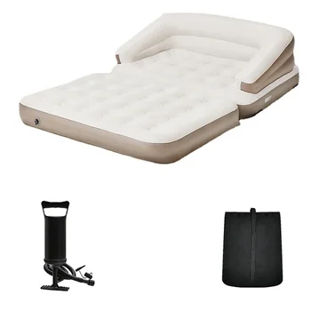 2 в 1 външен въздушен диван надуваеми двойно легло открит къмпинг мат стол спален матрак подложка възглавница за къмпинг плаж