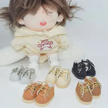 30cm Съчленени обувки за кукли 15cm памучна кукла Ежедневни кожени обувки с ниска връзка за 1/6 Bjd Doll Change Dollhouse аксесоари