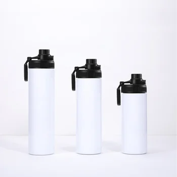 Hot Sell Персонализирано лого Двойна стена по поръчка Спорт от неръждаема стомана Бяла сублимационна бутилка за вода