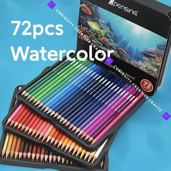 72 цвята акварелни моливи Премиум подаръчна кутия Професионален цветен комплект моливи Арт консумативи за художници Възрастни начинаещи колористи