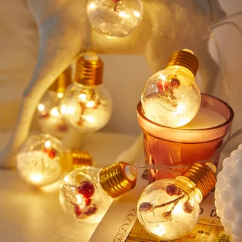 Коледа фея светлини низ LED светлина гирлянди 4M 10Bulbs батерии Garland Коледа дърво открит парти сватбена украса