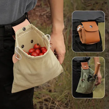 Външна чанта за хранене Чанта за бране на плодове Талия Висящ инструмент Талия чанта чанта Шнур джоб сгъваемо платно инструмент за съхранение чанта