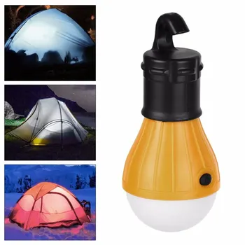 Преносимо външно окачване 3 светодиода Къмпинг фенер палатка LED мека крушка лампа риболов ловна градина бяла светлина AAA батерия
