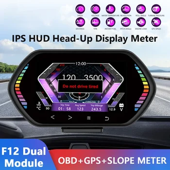 Най-новият 4.5 инчов дисплей Auto OBD2 GPS HUD Head Up Car Digital Speedometer Display Smart Gauge Odometer Security Alarm RPM