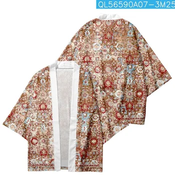 Haori Yukata Streetwear Мъже Жени Жилетка Harajuku Tops Robe Японски стил плаж кимоно