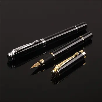 Golden Trim Fountain Pen Гладка калиграфия за писане Бизнес писалка EF Nib 0.38mm Писане на мастило Pen Писане Office