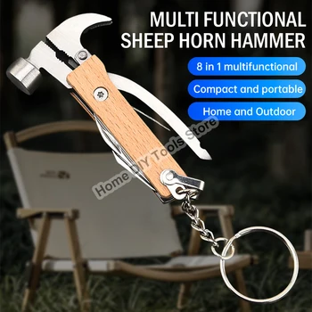 Portable Multi Tools Нокът чук Животоспасяващ нож чук Многофункционални клещи от неръждаема стомана Аварийно нокът къмпинг оборудване