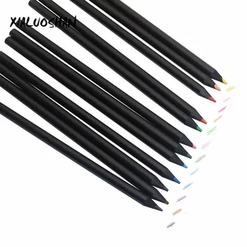 12 бр. Цветни моливи за рисуване 12 различни цвята комплект моливи Crayon канцеларски материали за училище рисуване скица художествени пособия