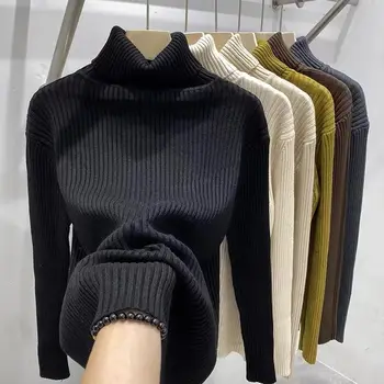 Черно Поло жените плетени дъното риза тънък монтаж пуловер Burberry жените облекло дълъг ръкав Топ пуловери пуловери