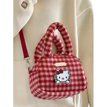 Kawaii Sanrioed аниме Hello Kittys голям капацитет Mauni Tote crossbody чанта козметични съхранение дами чанта Коледа рожден ден подарък