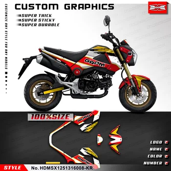 KUNGFU GRAPHICS Мотоциклет персонализирани стикери Decal комплект за Honda Grom MSX 125 MSX125 2013 2014 2015 2016, червен