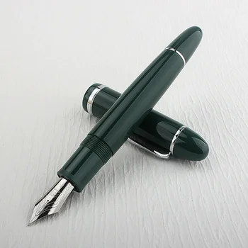  JinHao X159 Писалки за фонтани Метална златна щипка EF 0.38mm F 0.5mm Nibs Акрилно училище Офис снабдяване Бизнес писалка за писане зелено