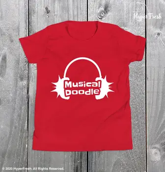 Детски музикален Doodle песен къс ръкав тениска лято памук момче момиче готино уникален дизайн квадратни панталони подарък парти Tee
