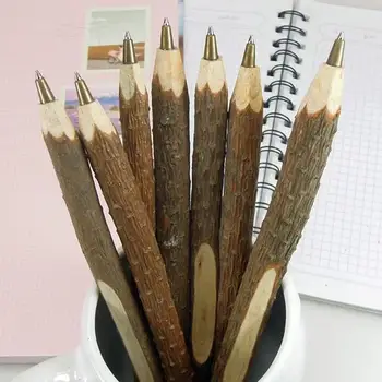 2 бр. Реколта природа стил ръчно изработени клон химикалка прости дървени околната среда Kawaii канцеларски офис училищни пособия
