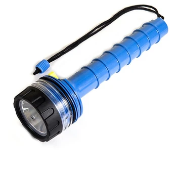  подводен водоустойчив LED гмуркане светлина дълъг изстрел спасителна светлина професионален мощен фенерче, синьо