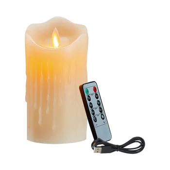  LED свещи, трептящи свещи без пламък, акумулаторна свещ, истински восъчни свещи с дистанционно управление, 10 см