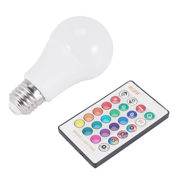  E27 Интелигентна контролна лампа Led RGB светлина Регулируема 7W RGBW Led лампа Цветна променяща се крушка Led Lampada RGBW бял декор У дома