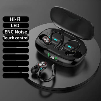 In-Ear Bluetooth слушалки Безжични Bluetooth слушалки HiFi стерео музика гумени слушалки ENC шумопотискане Спортни слушалки за игри