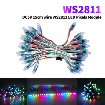 2000pcs DC 5V 15CM проводници WS2811 IC RGB LED модул стрингова светлина 12mm пълноцветен външен водоустойчив реклама LED пиксел светлина
