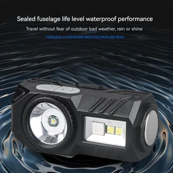 Интелигентен сензор фар мини LED фенерче риболов акумулаторна външна аварийна работна лампа с магнитно въртене ремонтно осветление
