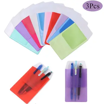 3Pcs Полезно цветно PVC училище молив случай джоб протектор лекари медицински сестри доставки течове писалка торбичка