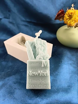 Ню Йорк сапун мухъл Статуята на свободата свещ плесен силиконова глина епоксидна ръчно изработени подарък за членове на семейството приятели DIY форми