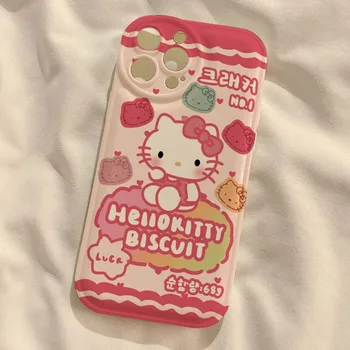 Kawaii Sanrio аниме Hello Kitty TPU телефон случай сладък карикатура сладък прекрасен картини графити ол инклузивI розов сладък за момичета
