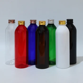 30pcs 250ml бяла опаковка бутилка с алуминиева капачка проба бутилка, PET пластмасова бутилка течна грижа за кожата опаковка контейнер