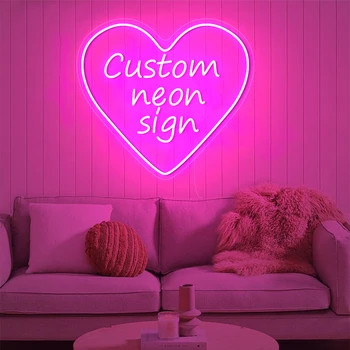 Персонализиран неонов знак LED писмо светлина сватбен декор стена арт бар бизнес лого име дизайн стая неоново осветление магазин дропшипинг