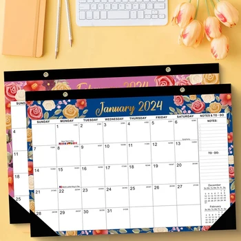 Стенен планировчик 2024-2025 17Inx12in Голям стенен календар Настолен календар, 18-месечен работен / стенен календар Combo Durable