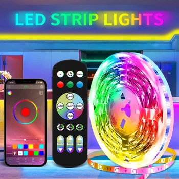 1-30M LED лента светлина 5050 RGB 5V USB Bluetooth WiFi LED светлини гъвкава лента лента неонови светлини TV настолна подсветка диодна лента
