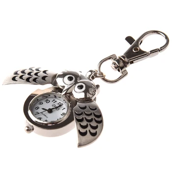 Owl Watch w / Keychain Clip Pocket Watch