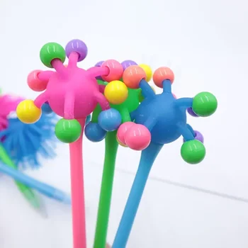 Популярни Сладък 0.5mm мазни бонбони цветове меки силиконови топка химикалка синьо мастило студент писане живопис училище Kawaii канцеларски материали