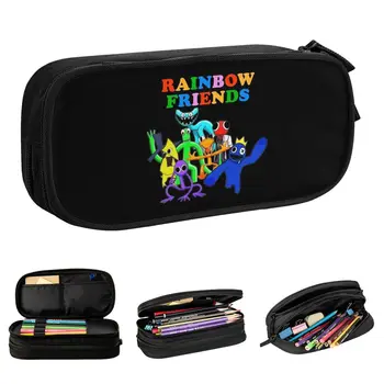 Rainbow Friends молив случай творческа игра колоритен писалка чанта студент голям капацитет училищни пособия цип моливи