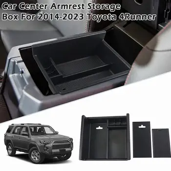 Car Center Console Подлакътник кутия за съхранение за Toyota 4Runner 2010-2021 Аксесоари ABS черна тава подлакътник вторичен случай орган N2V5