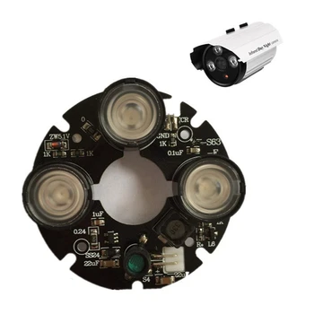 5X 3 масив IR Led светлина светлина инфрачервена 3X IR LED борда за камери за видеонаблюдение нощно виждане (53 мм диаметър)