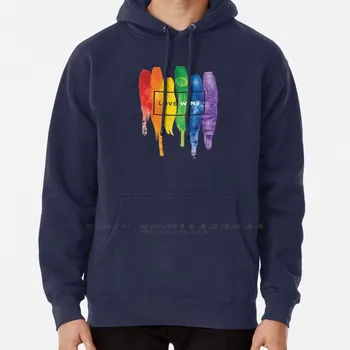 Акварел ЛГБТ любовта печели Rainbow Paint Типографски пуловер с качулка 6xl Памук Лесбийки Бисексуални Gaypride Glbt Санфранциско
